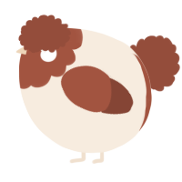 A cream and russet chicken with a head pattern