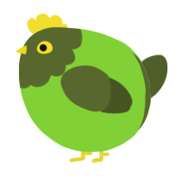 A grass and olive chicken with a head pattern