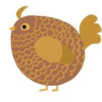 A brown and gold chicken with a lace pattern