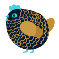 A tumblr and gold chicken with a lace pattern