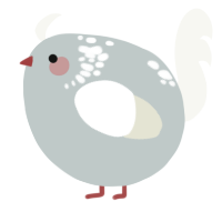 A silver and white chicken with a neck-speckle pattern