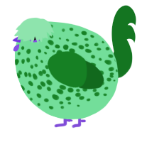 A spring and leaf chicken with a speckle pattern