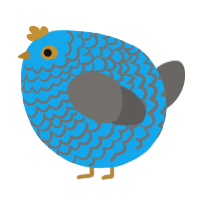 A sky and grey chicken with a lace pattern