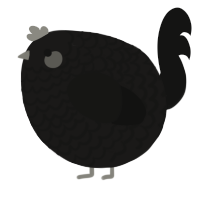 A sable and black chicken with a lace pattern