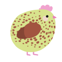 A lemon and russet chicken with a speckle pattern