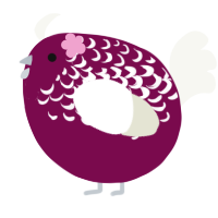 A wine and white chicken with a half-lace pattern