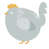 A silver chicken with a neck-speckle pattern
