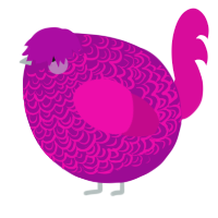A plum and fuchsia chicken with a double-lace pattern