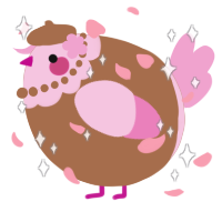A brown and pink chicken with a head pattern