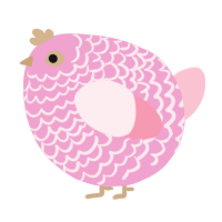A pink and rose chicken with a lace pattern