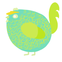 A mint and lime chicken with a double-lace pattern