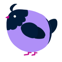 A lilac and tumblr chicken with a head pattern