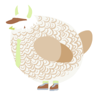 A white and beige chicken with a double-lace pattern