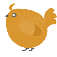 A orange chicken with a half-lace pattern