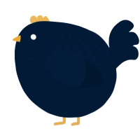 A tumblr chicken with a half-lace pattern