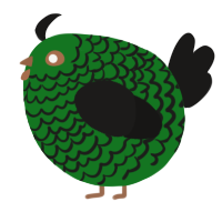 A leaf and sable chicken with a lace pattern