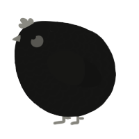 A black chicken with a lace pattern
