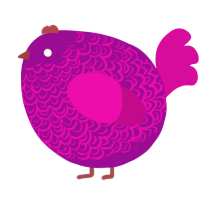 A plum and fuchsia chicken with a double-lace pattern