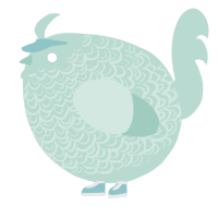 A mint chicken with a double-lace pattern