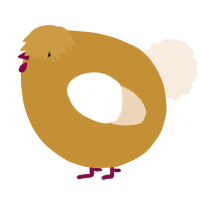 A gold and cream chicken