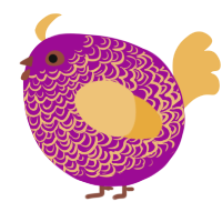 A plum and honey chicken with a double-lace pattern