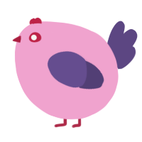 A pink and overcast chicken