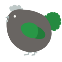 A grey and viridian chicken