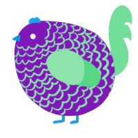 A violet and spring chicken with a lace pattern