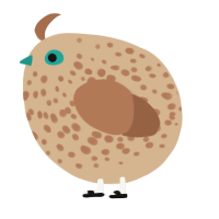 A beige and brown chicken with a speckle pattern