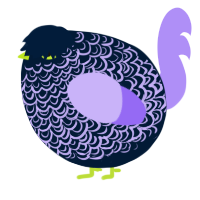 A tumblr and lilac chicken with a double-lace pattern