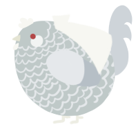 A silver and mist chicken with a lace pattern