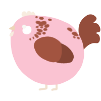 A rose and russet chicken with a neck-speckle pattern