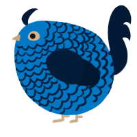 A sapphire and tumblr chicken with a lace pattern