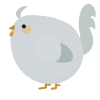 A mist and silver chicken with a double-lace pattern