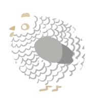 A rose and ash chicken with a lace pattern