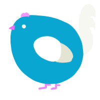 A cerulean and white chicken