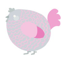 A mist and pink chicken with a lace pattern
