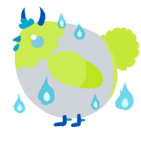 A mist and lime chicken with a head pattern