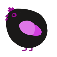 A sable and orchid chicken