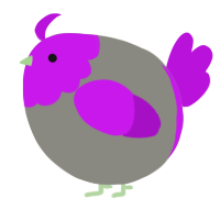 A ash and amethyst chicken with a head pattern