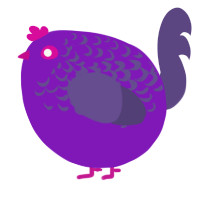 A violet and overcast chicken with a half-lace pattern