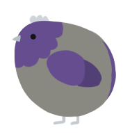 A ash and overcast chicken with a head pattern