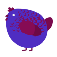 A indigo and wine chicken with a half-lace pattern