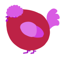 A crimson and orchid chicken