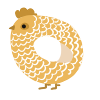 A honey and cream chicken with a lace pattern