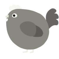 A ash and grey chicken