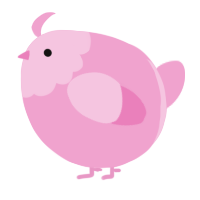 A pink chicken with a head pattern