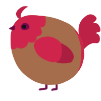 A brown and crimson chicken with a head pattern