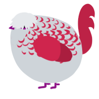 A mist and crimson chicken with a half-lace pattern