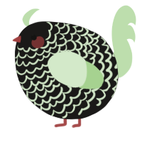 A sable and gluppy chicken with a lace pattern